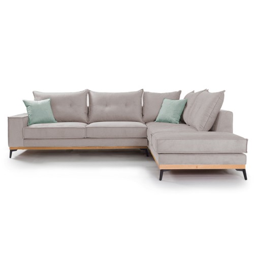 Γωνιακός καναπές αριστερή γωνία Art Maison Italy - Light Gray Ciel (290x235x95εκ)