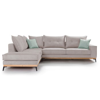 Γωνιακός καναπές δεξιά γωνία Art Maison Italy - Light Gray Ciel (290x235x95εκ)