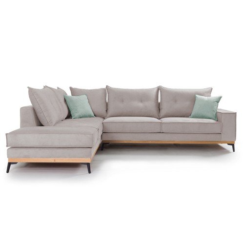 Γωνιακός καναπές δεξιά γωνία Art Maison Italy - Light Gray Ciel (290x235x95εκ)
