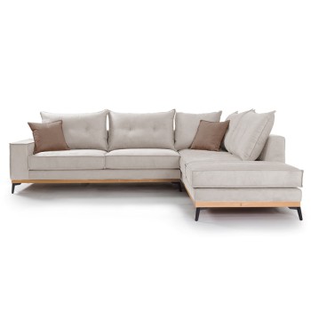 Γωνιακός καναπές αριστερή γωνία Art Maison Italy - Cream Mocca (290x235x95εκ)