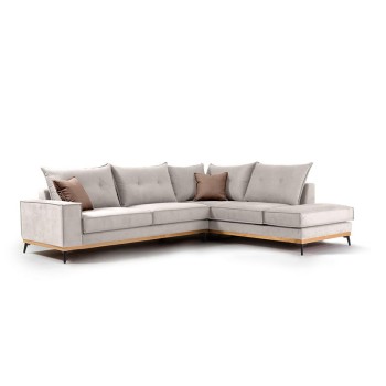 Γωνιακός καναπές αριστερή γωνία Art Maison Italy - Cream Mocca (290x235x95εκ)