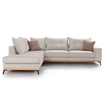 Γωνιακός καναπές δεξιά γωνία Art Maison Italy - Cream Mocca (290x235x95εκ)