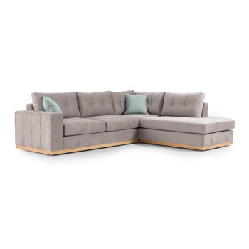 Γωνιακός καναπές αριστερή γωνία Art Maison Australia - Light Gray Ciel (280x225x90εκ)