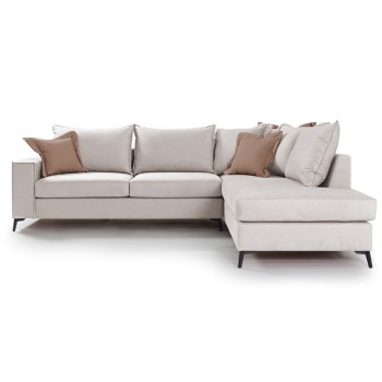 Γωνιακός καναπές αριστερή γωνία Art Maison Asia - Cream Mocca (290x235x90εκ)