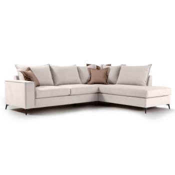 Γωνιακός καναπές αριστερή γωνία Art Maison Asia - Cream Mocca (290x235x90εκ)