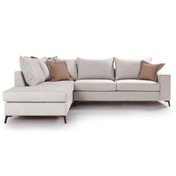 Γωνιακός καναπές δεξιά γωνία Art Maison Asia - Cream Mocca (290x235x90εκ)