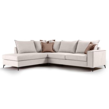 Γωνιακός καναπές δεξιά γωνία Art Maison Asia - Cream Mocca (290x235x90εκ)