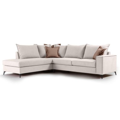 Γωνιακός καναπές δεξιά γωνία Art Maison Asia - Cream Mocca (290x235x90εκ)