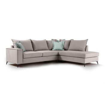 Γωνιακός καναπές αριστερή γωνία Art Maison Asia - Light Gray Ciel (290x235x90εκ)