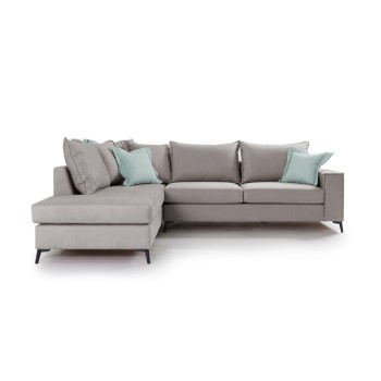 Γωνιακός καναπές δεξιά γωνία Art Maison Asia - Light Gray Ciel (290x235x90εκ)