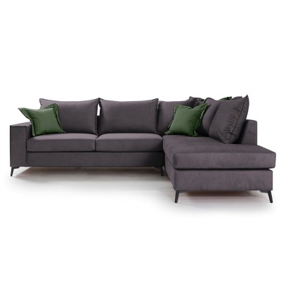 Γωνιακός καναπές αριστερή γωνία Art Maison Asia - Charcoal Cypress (290x235x90εκ)