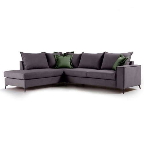 Γωνιακός καναπές δεξιά γωνία Art Maison Asia - Charcoal Cypress (290x235x90εκ)