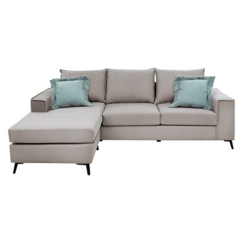 Γωνιακός καναπές αναστρέψιμη γωνία Art Maison Armenia - Light Gray Ciel (240x165x95εκ)