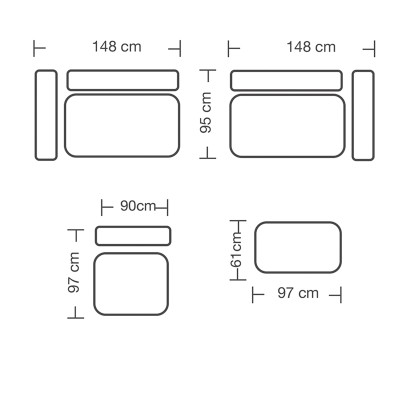 Πολυμορφικός-αναστρέψιμος καναπές Art Maison Meeko ανοιχτό γκρι ύφασμα με μαξιλάρια σε ποντικί απόχρωση 296x246x95εκ