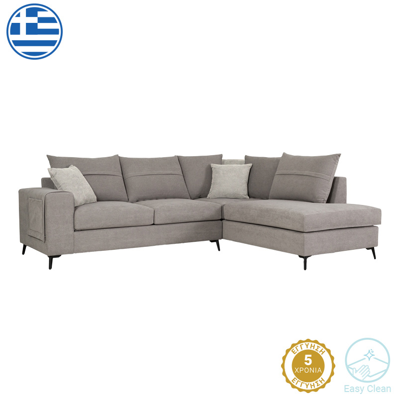 Γωνιακός καναπές αριστερή γωνία Art Maison Luisa γκρι ύφασμα με μαξιλάρια σε απόχρωση ανοιχτό γκρι 275x215x93εκ Γωνιακός καναπές αριστερή γωνία Art Maison Luisa γκρι ύφασμα με μαξιλάρια σε απόχρωση ανοιχτό γκρι 275x215x93εκ