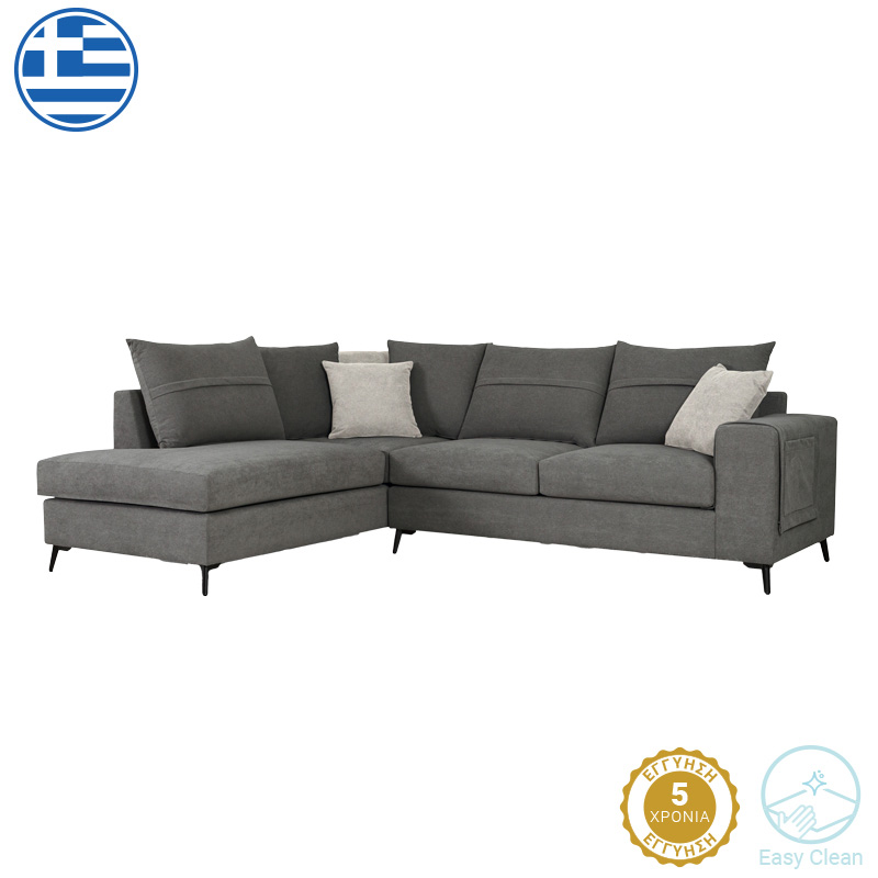 Γωνιακός καναπές δεξιά γωνία Art Maison Marlin ποντικί ύφασμα με μαξιλάρια σε απόχρωση ανοιχτό γκρι 275x215x93εκ Γωνιακός καναπές δεξιά γωνία Art Maison Marlin ποντικί ύφασμα με μαξιλάρια σε απόχρωση ανοιχτό γκρι 275x215x93εκ