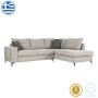 Γωνιακός καναπές αριστερά γωνία Art Maison Marlin ανοιχτό γκρι ύφασμα με μαξιλάρια σε ποντικί απόχρωση 275x215x93εκ
