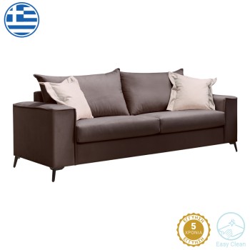 Καναπές Art Maison Louie 3θέσιος ανθρακί ύφασμα με μαξιλάρια σε μπεζ απόχρωση 225x93x100εκ