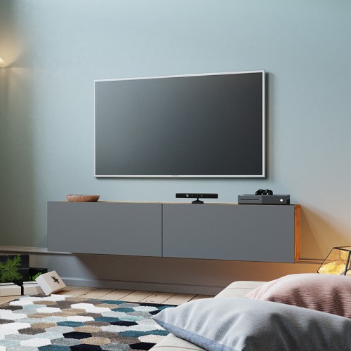 Έπιπλο τηλεόρασης επιτοίχιο Art Maison Αλγκέρο - Charcoal (140x31,5x29,5εκ)