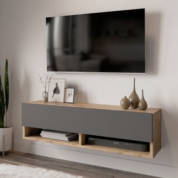 Έπιπλο τηλεόρασης επιτοίχιο Art Maison Yucaipa - Carcoal Natural (100x31,5x29εκ)