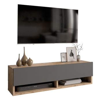 Έπιπλο τηλεόρασης επιτοίχιο Art Maison Yucaipa - Carcoal Natural (100x31,5x29εκ)