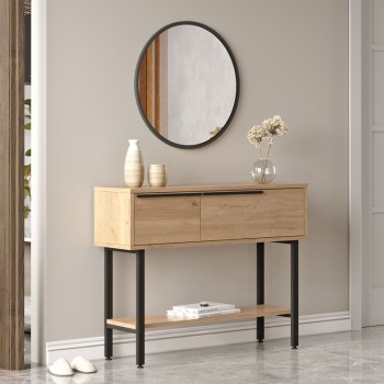 Τουαλέτα κρεβατοκάμαρας-καθρέπτης Art Maison Evanston - Natural Black (100x29.5x76εκ.)