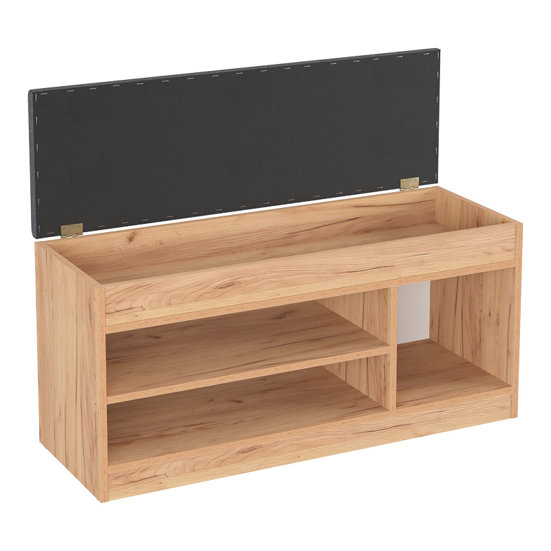 Έπιπλο εισόδου- σκαμπό- παπουτσοθήκη Art Maison Throh σε oak απόχρωση 100x37.2x50εκ