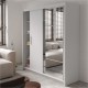 Ντουλάπα ρούχων τρίφυλλη με καθρέπτη συρόμενη Art Maison Βερμπάνο - White (200x61x216εκ)