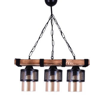 Φωτιστικό οροφής τρίφωτο Art Maison Moncalieri - Walnut Black (50x15x65εκ)