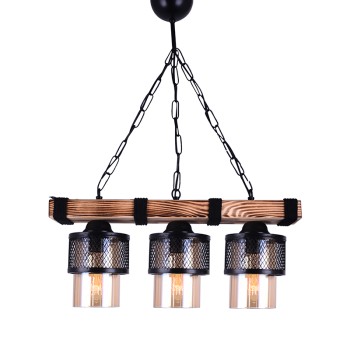 Φωτιστικό οροφής τρίφωτο Art Maison Moncalieri - Walnut Black (50x15x65εκ)
