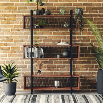 Βιβλιοθήκη Art Maison Lancaster - Walnut Black (120x27x185εκ.) Βιβλιοθήκη Art Maison Lancaster - Walnut Black (120x27x185εκ.)