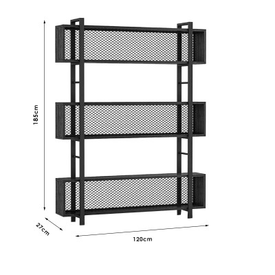 Βιβλιοθήκη Art Maison Lancaster - Walnut Black (120x27x185εκ.) Βιβλιοθήκη Art Maison Lancaster - Walnut Black (120x27x185εκ.)