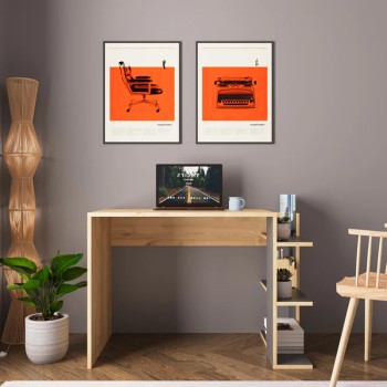 Γραφείο εργασίας Art Maison Krokorok σε oak- ανθρακί απόχρωση 114x56x76εκ