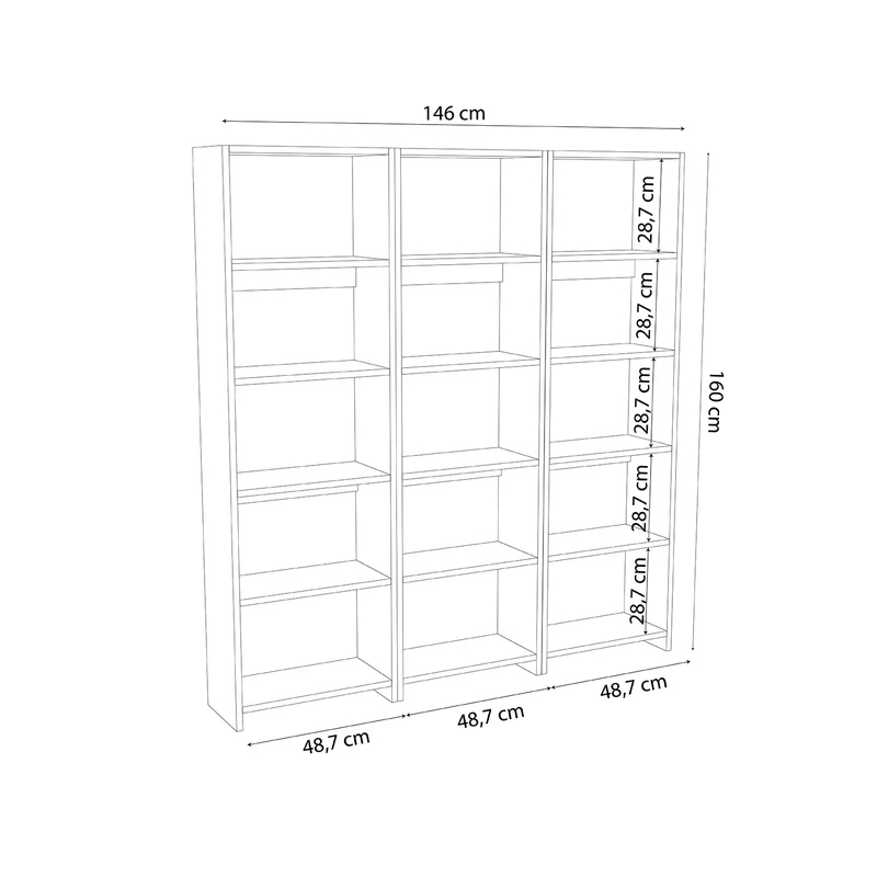 Βιβλιοθήκη Art Maison Pawmi σε λευκή απόχρωση 146x22x123εκ Βιβλιοθήκη Art Maison Pawmi σε λευκή απόχρωση 146x22x123εκ