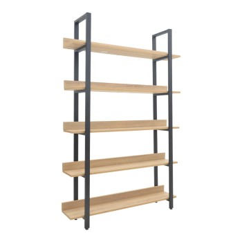 Βιβλιοθήκη Art Maison Masaharu σε oak-μαύρη απόχρωση 120x29x185εκ
