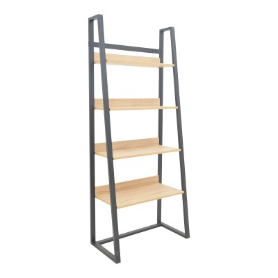 Βιβλιοθήκη Art Maison Manami σε oak-μαύρη απόχρωση 75x36x185εκ Βιβλιοθήκη Art Maison Manami σε oak-μαύρη απόχρωση 75x36x185εκ