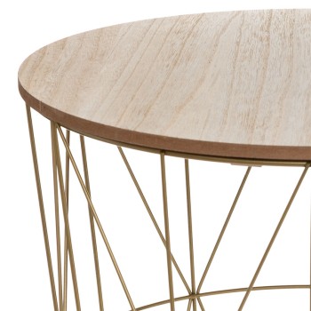 Τραπέζι σαλονιού Art Maison Pinole - Natural Gold (Φ41x40εκ.)