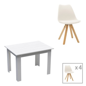 Τραπεζαρία Art Maison Izumi σετ 5τεμ σε λευκή απόχρωση 110x80x77εκ