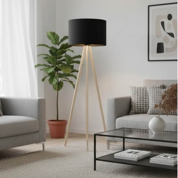 Φωτιστικό δαπέδου Art Maison Civitavecchia - Natural Black (Φ38x140εκ.)