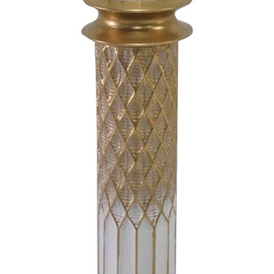 Διακοσμητικό βάζο Art Maison Waxflower μέταλλο σε χρυσή και λευκή απόχρωση Φ15.2x88.4εκ