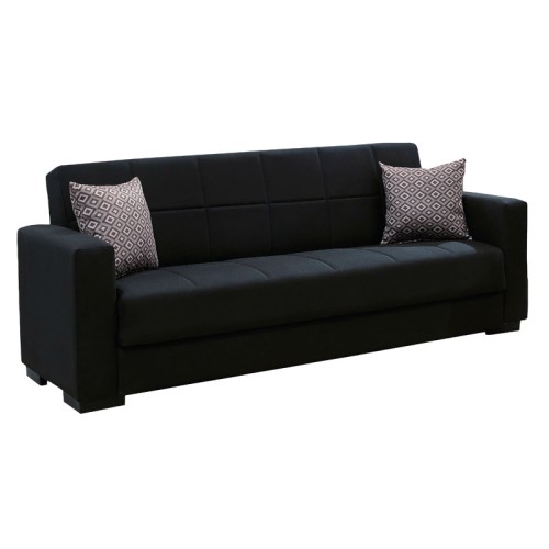 Καναπές κρεβάτι Τριθέσιος Art Maison Βένετο - Black (212x77x80εκ)