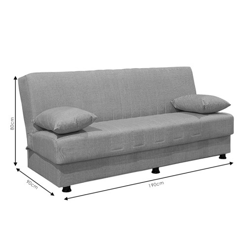 Kαναπές κρεβάτι Art Maison Ορμπασσάνο - Charcoal (190x90x80εκ)