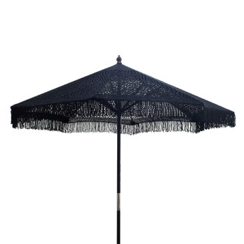Ομπρέλα Art Maison Daisy ξύλο-μακραμέ Φ2.70x2.60 m μαύρο