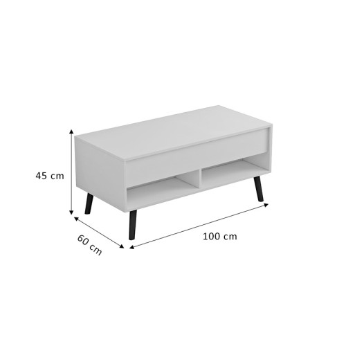 Τραπέζι σαλονιού Art Maison Βιτέρμπο - White Black (100x60x45εκ)