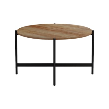Τραπεζάκι σαλονιού Art Maison Turlock - Natural Black (Φ80x45εκ.)