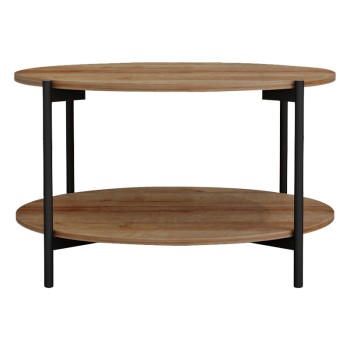 Τραπεζάκι σαλονιού Art Maison Tustin - Walnut Black (Φ80x45εκ.)
