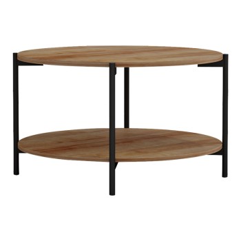 Τραπεζάκι σαλονιού Art Maison Tustin - Walnut Black (Φ80x45εκ.)