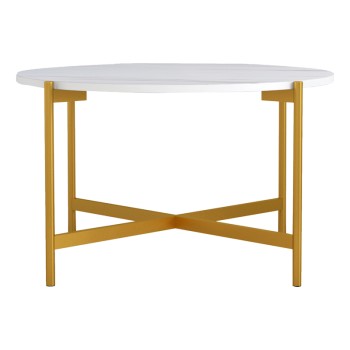 Τραπεζάκι σαλονιού Art Maison Turlock - White Marble Gold (Φ80x45εκ.)