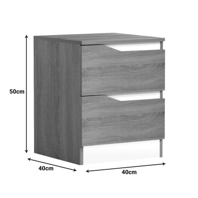 Κομοδίνο Art Maison Katsuzo sonoma-λευκό 40x40x50εκ