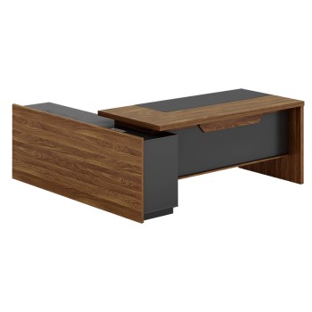 Γραφείο με δεξιά γωνία Art Maison Cremona - Walnut Charcoal (200x180x76εκ)